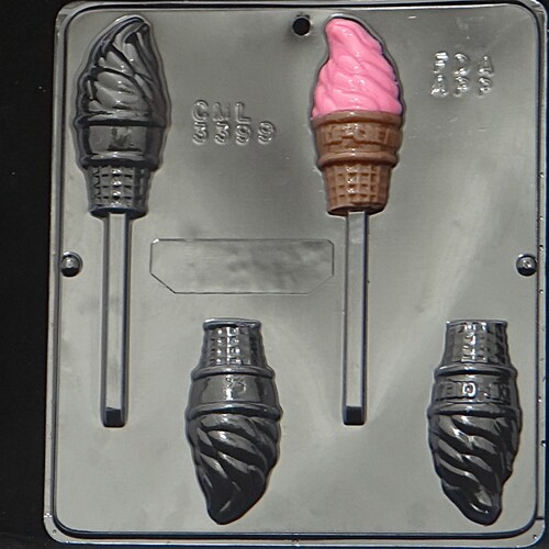 Soft Serve Ice Cream Cone Lollipop Chocolate Candy Mold 3399 Etsy