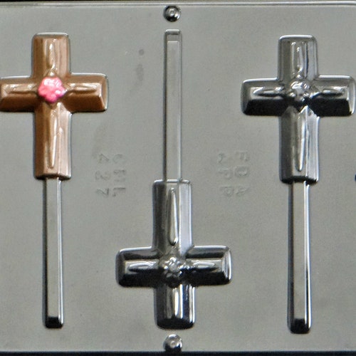 Cross on Oval Lollipop Chocolate Candy Mold Religious 405 Etsy