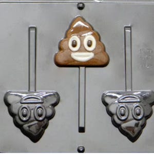 Poop Emoji Lollipop Chocolate Candy Mold 3458