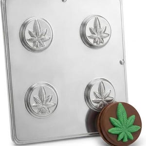 Marijuana Pot Leaf Cookie Sandwich Chocolate Candy Mold 1661