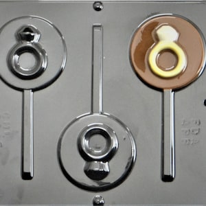 Engagement Ring Lollipop Chocolate Candy Mold Wedding Shower Favor 6605