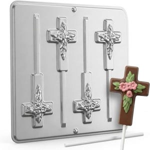 Cross Lollipop Chocolate Candy Mold Religious 426