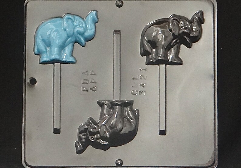 Elephant Lollipop Chocolate Candy Mold 3421 Etsy