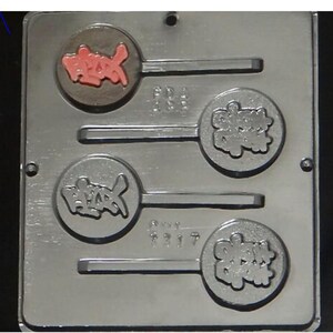 Chinese Symbols Love, Double Happiness Lollipop Chocolate Candy Mold 3317