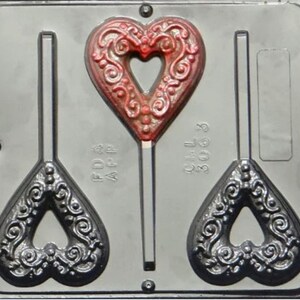 Hartlolly chocolade snoepvorm Valentijnsdag / bruiloft / Valentijn 3063