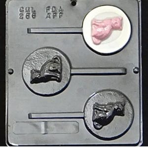 Cat Lollipop Chocolate Candy Mold 266