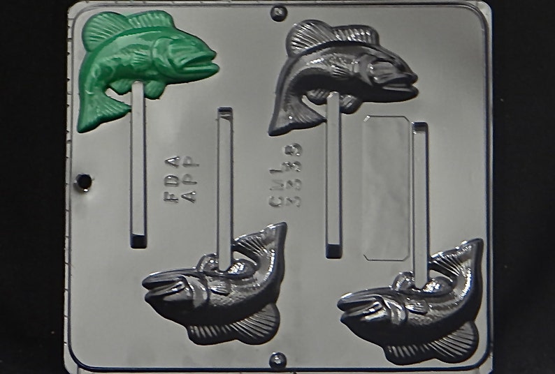 Bass Fish Lollipop Chocolate Candy Mold 3335 Etsy