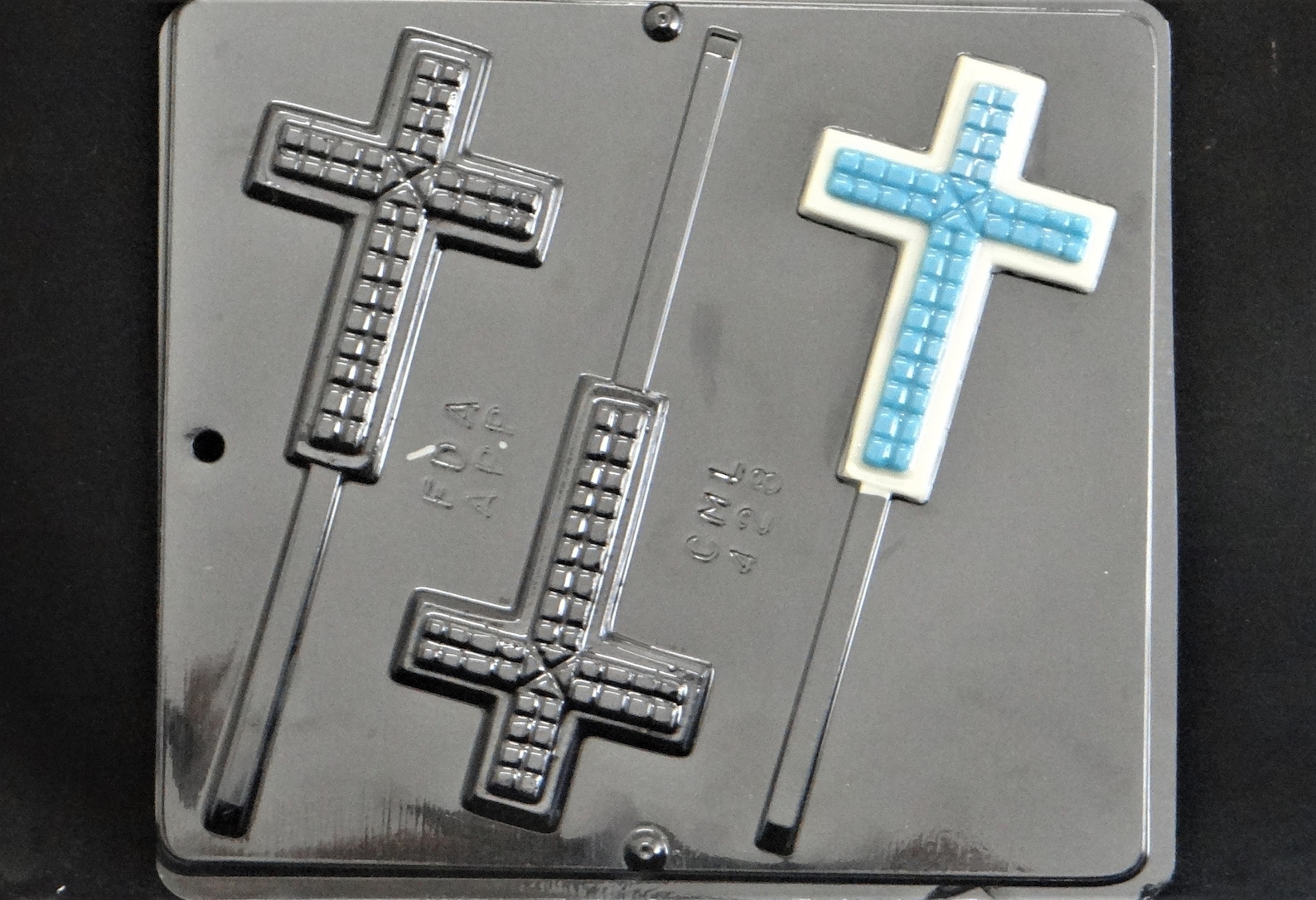 Cross Lollipop Chocolate Candy Mold Religious 428 3 Cavity Etsy