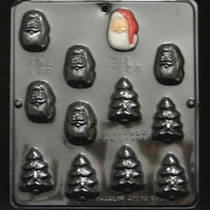 Santa Claus and Christmas Tree Assortment Chocolate Candy Mold Christmas 2128