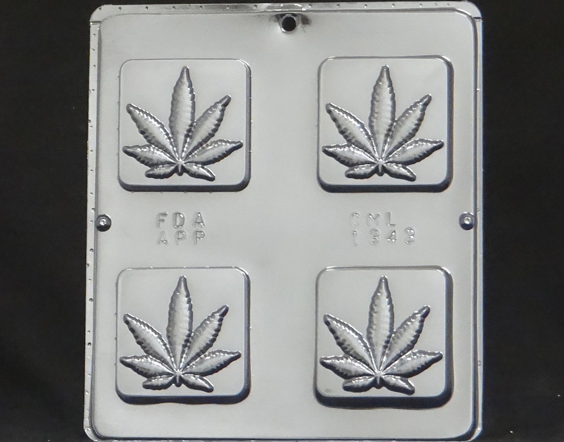 Marijuana Leaf Pot Leaf Bar Chocolate Candy Mold 1343 Etsy