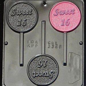Sweet 16 Lollipop Chocolate Candy Mold 3386