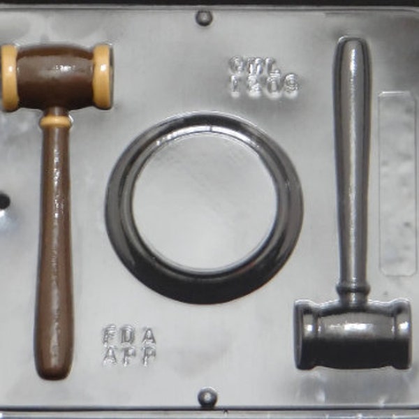 Gavel Set Judge Chocolate Candy Mold 1209