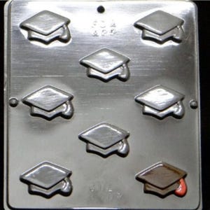Graduation Cap Bite Size Chocolate Candy Mold Graduation 8007 Cup Cake Topper