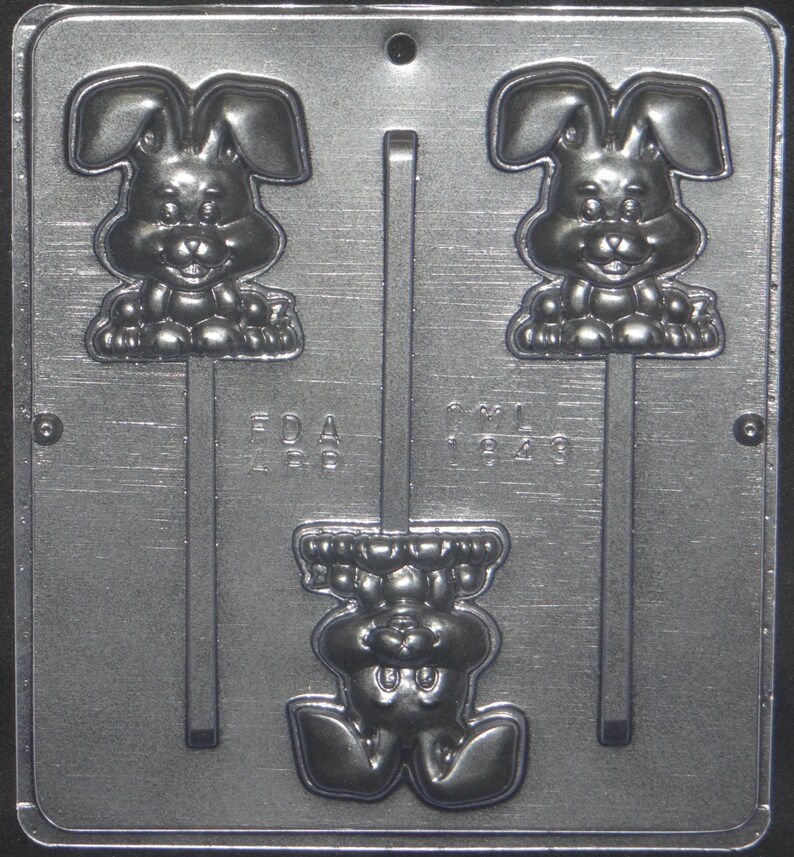 Happy Easter Bunny Lollipop Chocolate Candy Mold Easter 1843 Etsy