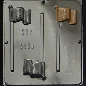 American Flag Lollipop Chocolate Candy Mold 3395