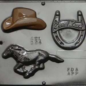 Cowboy Assortment Chocolate Candy Mold 534