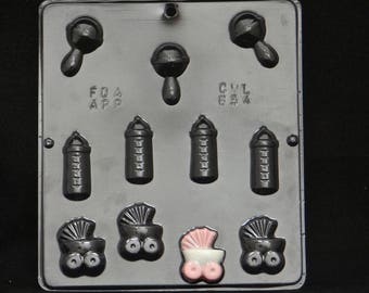 Baby Lollipop Chocolate Candy Mold #699 | Baby Shower Favor Mold - Clear Plastic