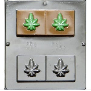Barre de chocolat plate à la marijuana, moule à bonbons au chocolat, feuille 1353