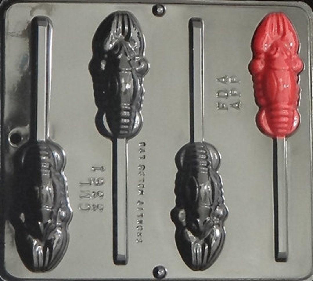 Crayfish Lollipop Chocolate Candy Mold 3361 Crawdad Etsy
