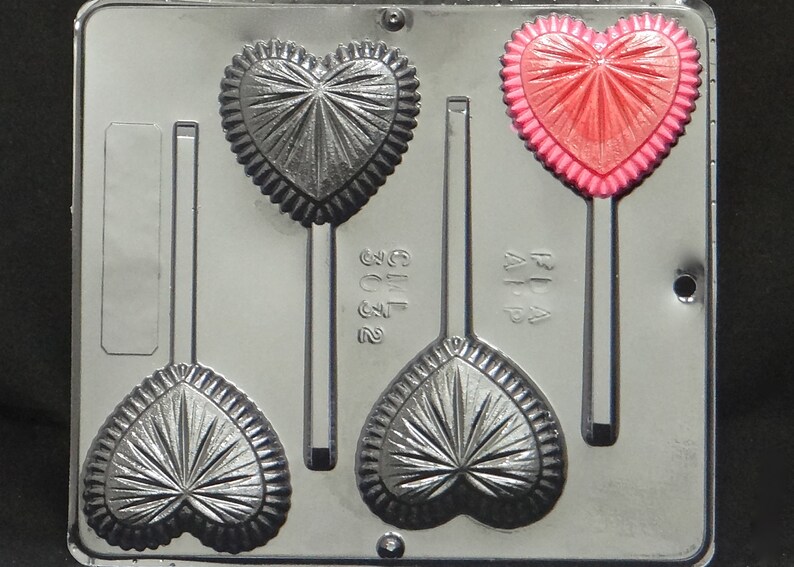 Fancy Heart Lollipop Candy Mold Valentine's Day / Wedding Etsy
