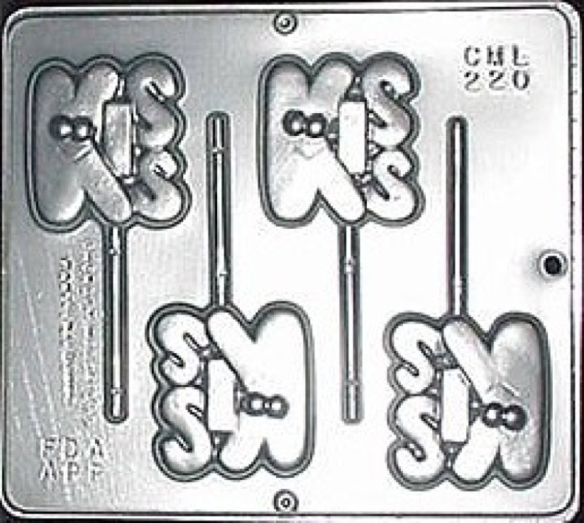 Kiss Pop Lollipop Chocolate Candy Mold Valentine's Day / Etsy
