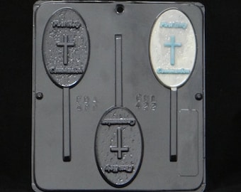 First Holy Communion Lollipop Chocolate Candy Mold Religious 422