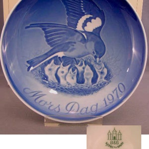 Bing & Grondahl Copenhagen Mother&#39;s Day Plate 1970, Bird with Young