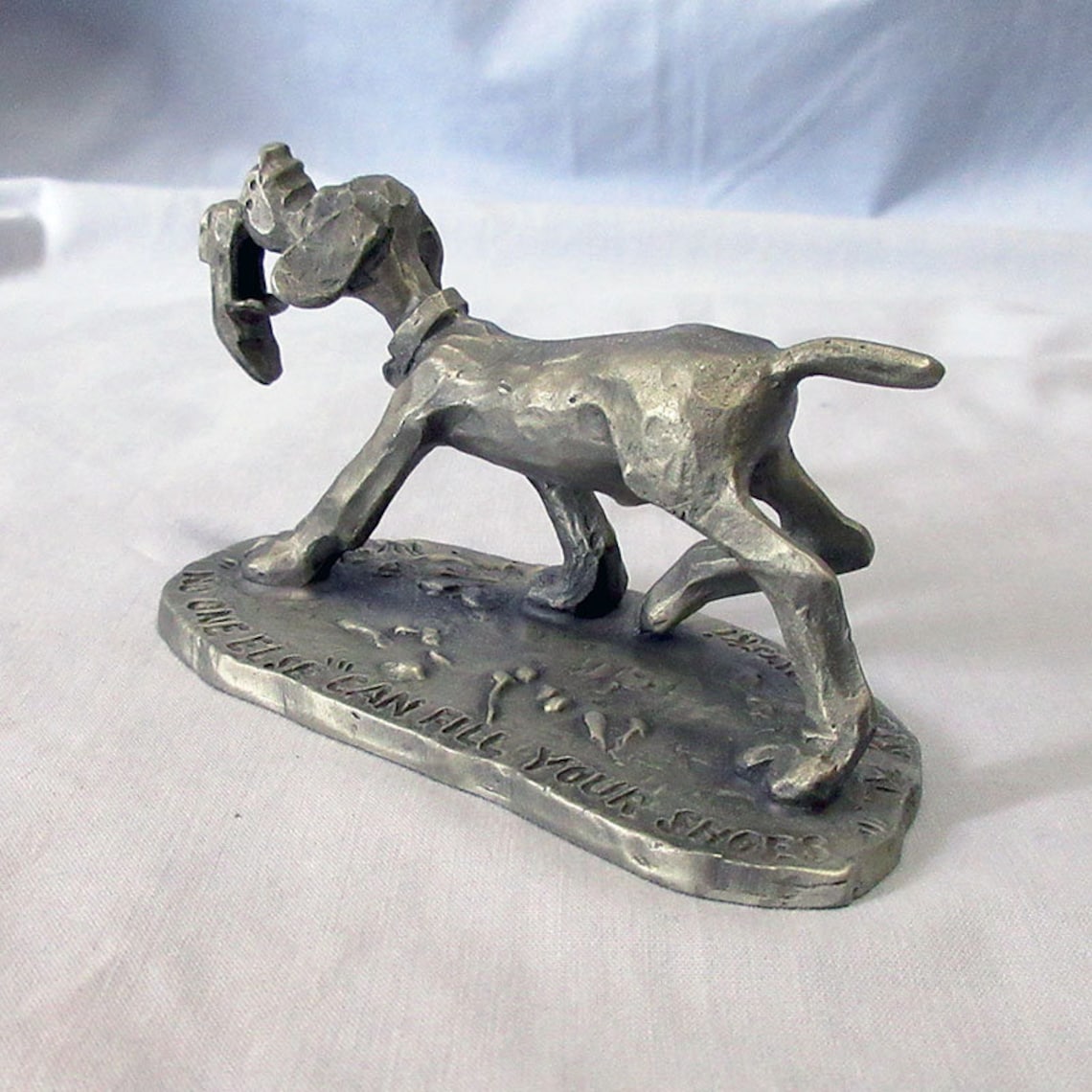 FREE SHIPPING Vintage Pewter DOG Figurine by P. Kraczkowski Etsy