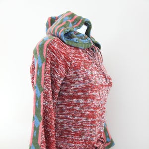 Excellent Condition Super Cute Vintage 1970&#39;s HIPPY Knit-HOOD Multi-Colored