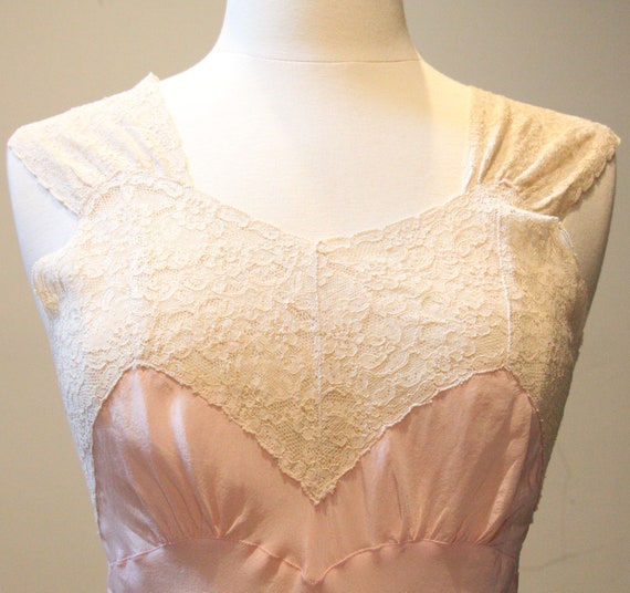 Beautiful Vintage 1940's Silk Slip with Lace Detai