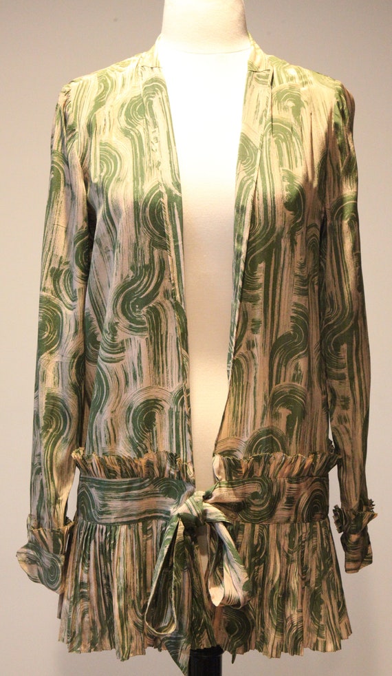 Vintage 1930's Silk 2-Piece Outfit-Pleated Flappe… - image 2