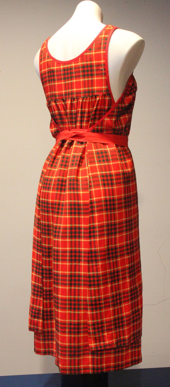Vintage MOD GUDULE Brand 1960s Plaid Apron Dress - image 7