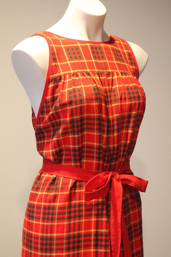 Vintage MOD GUDULE Brand 1960s Plaid Apron Dress - image 2