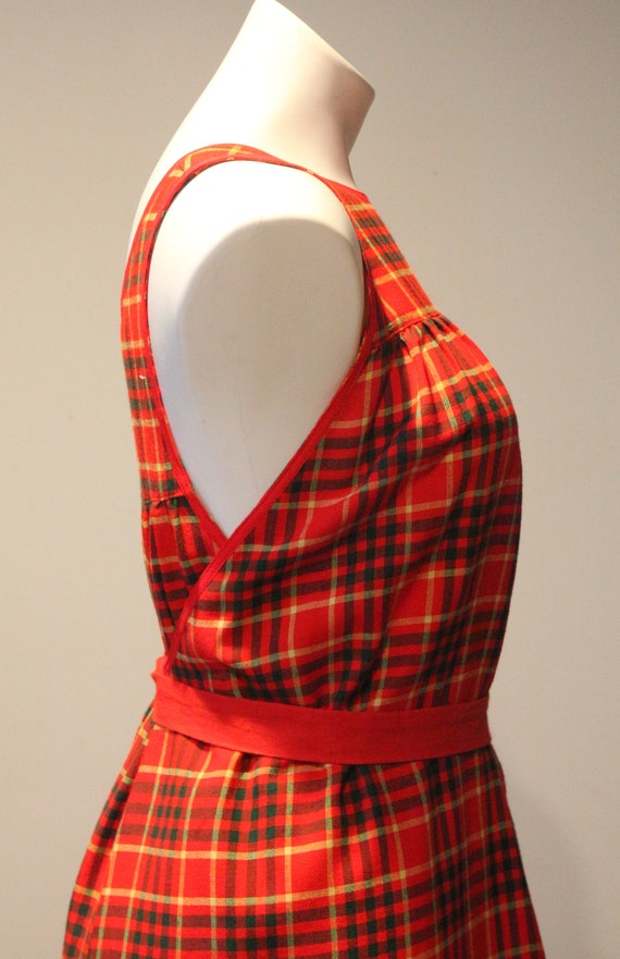 Vintage MOD GUDULE Brand 1960s Plaid Apron Dress - image 6
