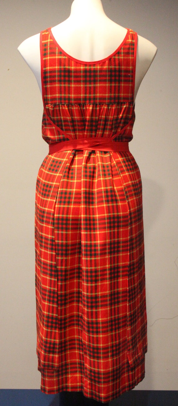 Vintage MOD GUDULE Brand 1960s Plaid Apron Dress - image 8