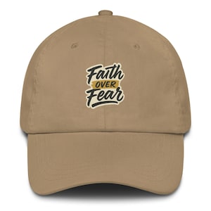 Faith Over Fear Hat – Christian Baseball Cap, Inspirational Embroidered Hat, Adjustable Unisex Gift