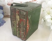 Rare Antique 1910 Stories Books Tin Litho Box, Vintage Huntley Palmers Biscuit Vintage Advertising, Bound bundle set, Decorative, Figural