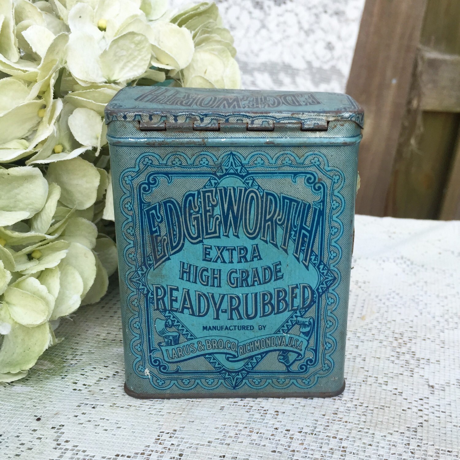 Antique Edgeworth Tin pipe tobacco box advertising storage Etsy