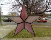 Handmade Stained Glass Suncatcher pink Iridescent Star