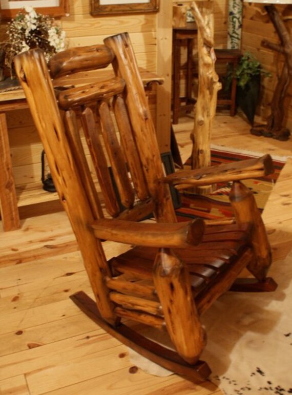 Items similar to Log Rocking Chair on Etsy