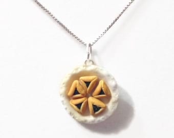 Jewish Hamentashen Charm (or brooch) - Purim Holiday Jewellery- Judaica