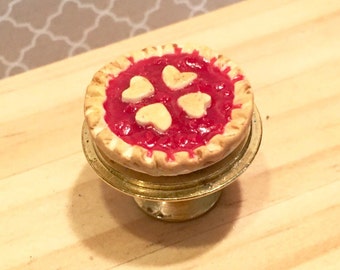 Dollhouse Miniature Cherry pie- 12th scale miniature food
