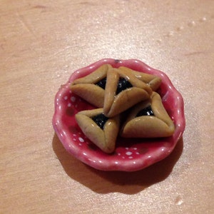 Dollhouse Miniature Jewish Hamantashen for Purim - 12th scale dollhouse miniature food