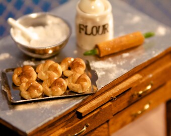Dollhouse Miniature French Croissants - French pastries - 12th scale miniature food