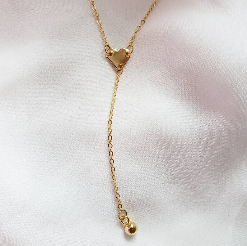 Heart Lariat Necklace Lariat Necklace Gold Lariat Necklace Etsy