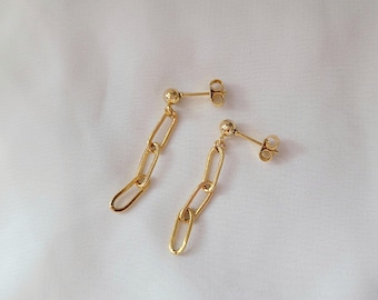 Link Earrings - Gold Link Earrings - Link Chain Earrings