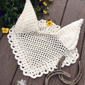 Scalloped Fly Bonnet PATTERN, Crochet Horse Bonnet, Horse Size, Easy, Photo Tutorial