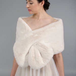 Blush faux fur wrap faux fur shawl faux fur shrug made of rabbit imitation fur