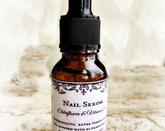 Suero para uñas con flor de saúco y vitamina E/Acondicionador de uñas/Fortalecimiento de uñas/Crecimiento de uñas/Cuidado natural de uñas/Uñas brillantes/Uñas sanas