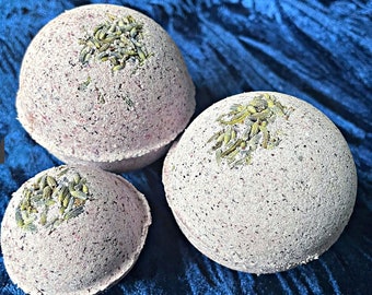 Lavender Bath Bombs, All Natural Bath, Lavender Bath Fizzy with Essential Oil, Aromatherapy Bath Bombs, Herbal Skincare